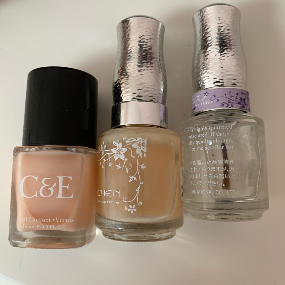 Sheer nail polish trio